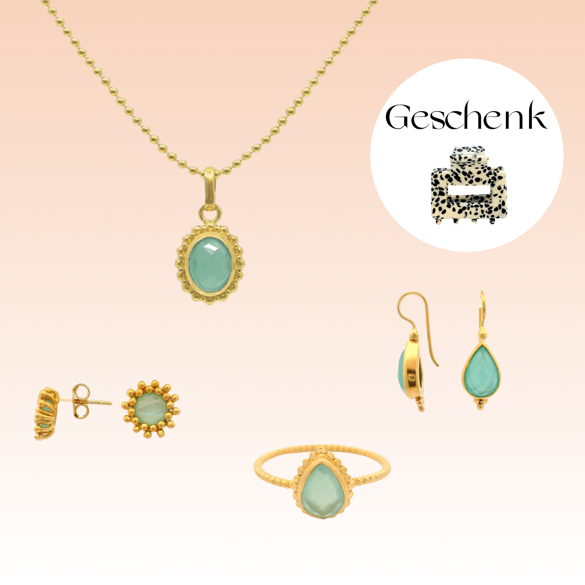 Schmuckset Chalcedon - Premium (inkl. Geschenk)