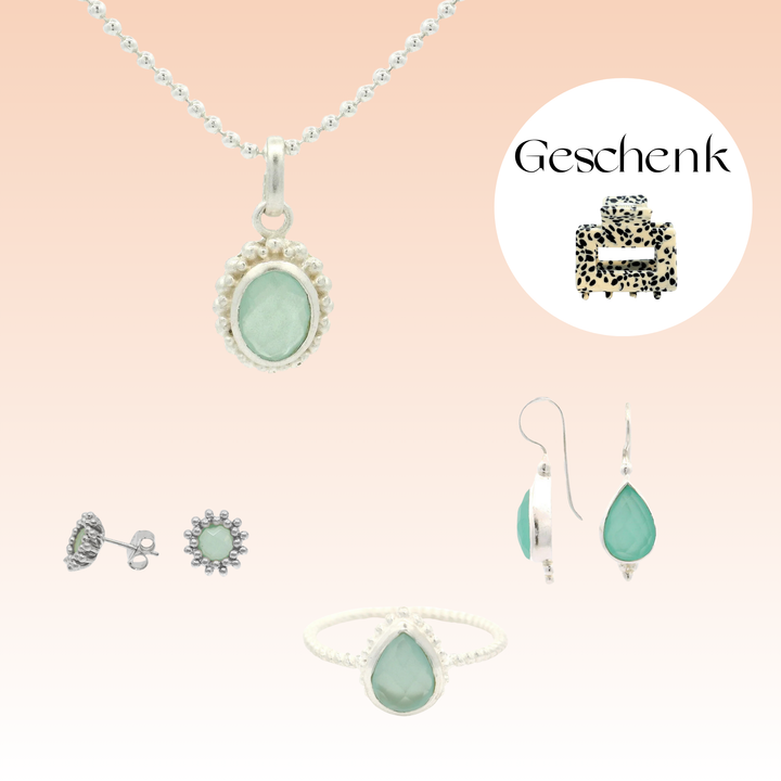 Schmuckset Chalcedon - Premium (inkl. Geschenk)